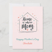 Thuis is waar mama is | Schattigee Happy Moederdag Kaart (Voorkant)