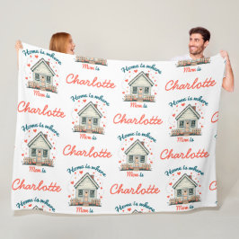 Thuis is waar mama is | Schattigee sentimentele mo Fleece Deken