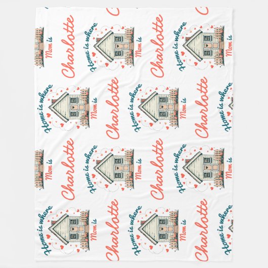 Thuis is waar mama is | Schattigee sentimentele mo Fleece Deken (Voorkant)