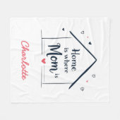 Thuis is waar mama is | Sentimentele Moederdag Fleece Deken (Voorkant (Horizontaal))