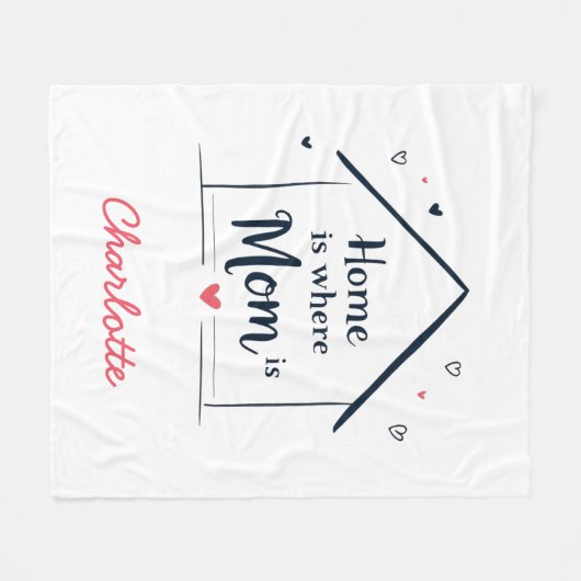 Thuis is waar mama is | Sentimentele Moederdag Fleece Deken (Voorkant (Horizontaal))