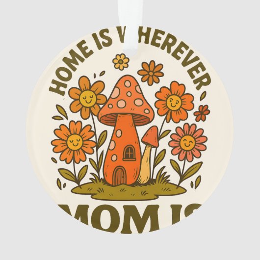 Thuis is waar mama Moederdag is Ornament (achterkant)