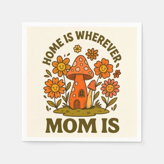 Thuis is waar mama Moederdag is Servet (Voorkant)