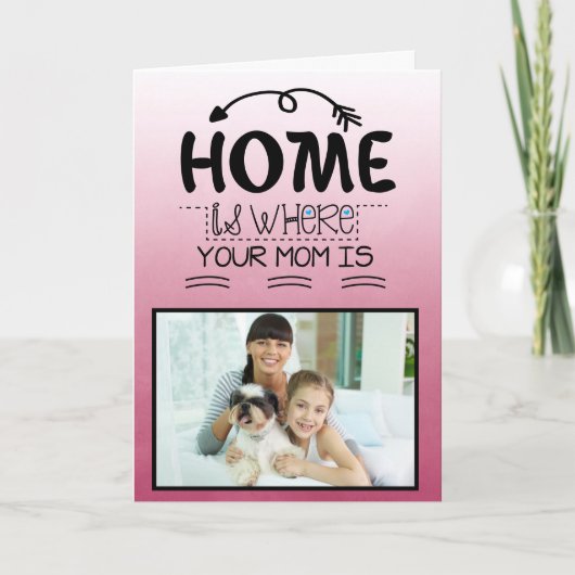 Thuis is waar mama ...persoonlijke Moederdag Bedankkaart (Voorkant)