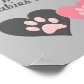 "Thuis is waar mijn baby's zijn" Paw Print Poster (Hoek)