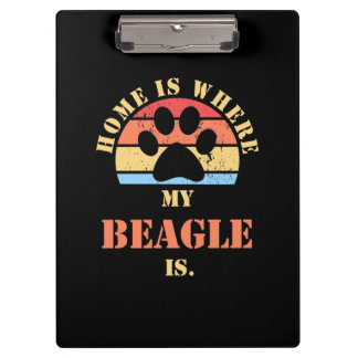 Thuis is waar mijn beagle hond is klembord
