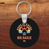Thuis is waar mijn beagle hond is sleutelhanger (Voorkant)