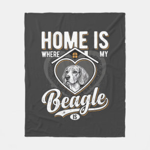 Thuis is waar mijn Beagle is_1 Fleece Deken