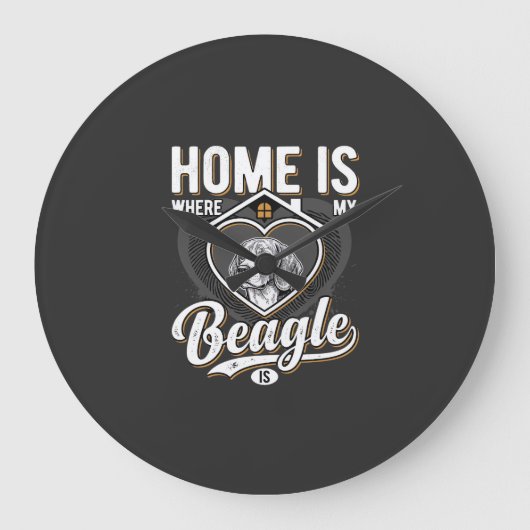 Thuis is waar mijn Beagle is_1 Grote Klok (Voorkant)