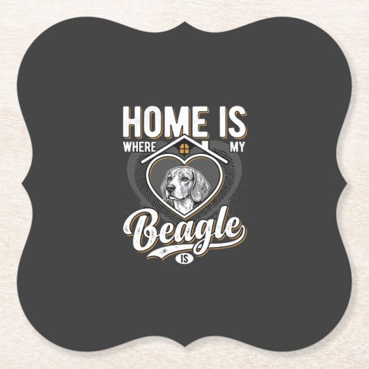 Thuis is waar mijn Beagle is_1 Kartonnen Onderzetters (Voorkant)