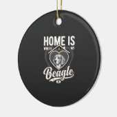 Thuis is waar mijn Beagle is_1 Keramisch Ornament (Links)
