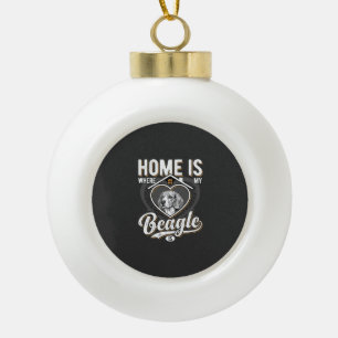 Thuis is waar mijn Beagle is_1 Keramische Bal Ornament