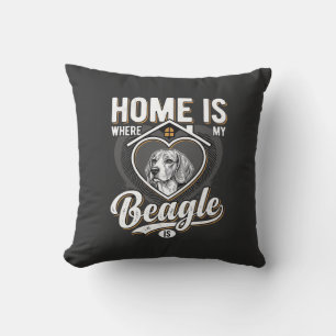 Thuis is waar mijn Beagle is_1 Kussen