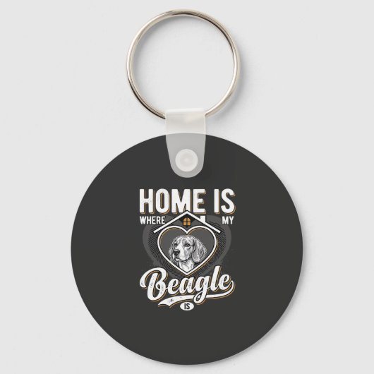 Thuis is waar mijn Beagle is_1 Sleutelhanger (Voorkant)