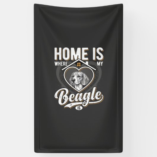 Thuis is waar mijn Beagle is_1 Spandoek (Verticaal)