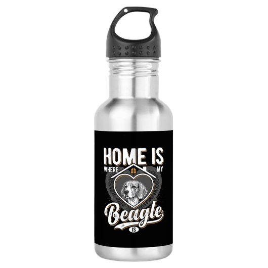 Thuis is waar mijn Beagle is_1 Waterfles (Voorkant)