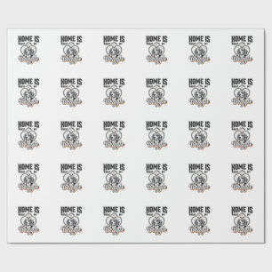 Thuis Is Waar Mijn Beagle Is Vintage Hond Design_1 Cadeaupapier