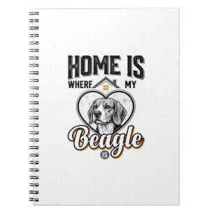 Thuis is waar mijn Beagle is Vintage hondenontwerp Notitieboek