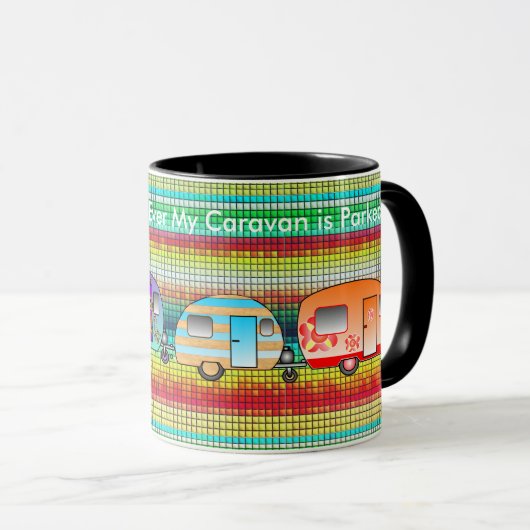 Thuis is waar mijn caravan geparkeerd is mok (Voorkant rechts)