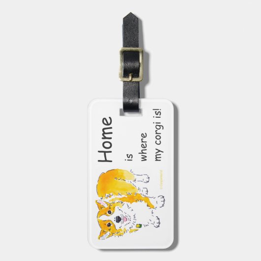 "Thuis is waar mijn corgi is" Bagagelabel (Voorkant verticaal)