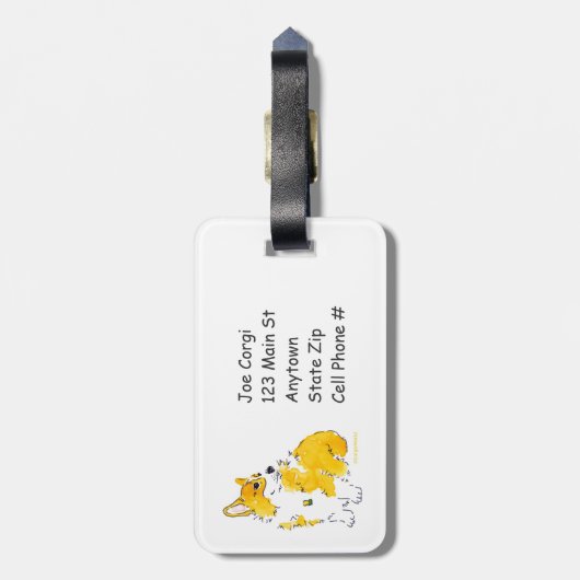 "Thuis is waar mijn corgi is" Bagagelabel (Achterkant verticaal)