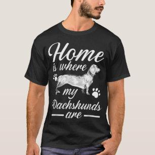 Thuis is waar mijn dachkondjes Wiener Dog Puppy L T-shirt