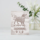 Thuis is waar mijn Dachshund Doxie Teckel Lover is Briefkaart (Staand voorkant)