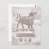 Thuis is waar mijn Dachshund Doxie Teckel Lover is Briefkaart (Voorkant / Achterkant)