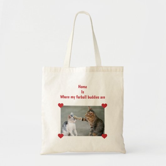 Thuis is waar mijn furball buddies zijn | Katten F Tote Bag (Voorkant)