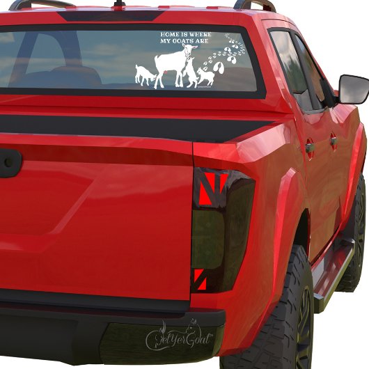 Thuis is waar mijn geiten ruiten raamsticker