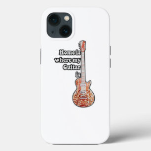 Thuis is waar mijn gitaar is. bruine gitaar Case-Mate iPhone case