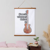 Thuis is waar mijn gitaar is. bruine gitaar hangend wandkleed (Slaapkamer)