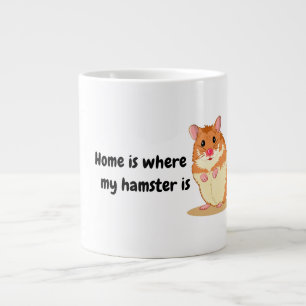 Thuis is waar mijn hamster schattige bruine hamste grote koffiekop