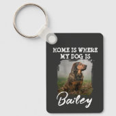 Thuis is waar mijn hond is Aangepaste hondennaam e Sleutelhanger (Voorkant)
