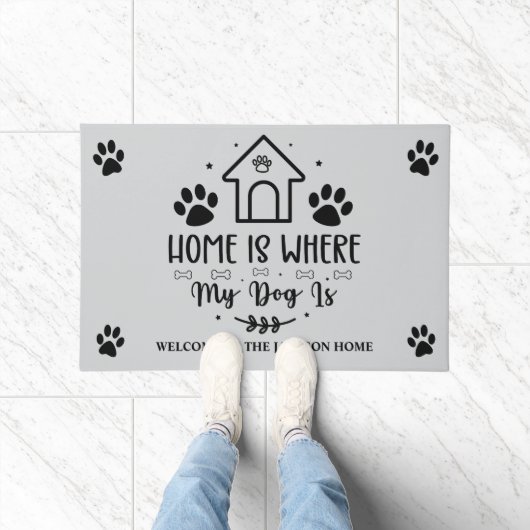 Thuis is waar mijn hond is deurmat (Binnen)