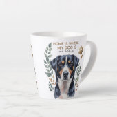 Thuis is waar mijn hond is" Kleine Latte Mok (Rechterhoek)
