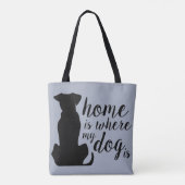 Thuis is waar mijn hond is tote bag (Achterkant)