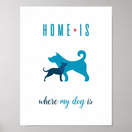Thuis is waar mijn hond Poster Wall Art is (Voorkant)
