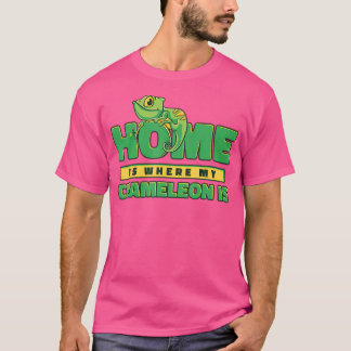 Thuis is waar mijn kameleon versluierde panterlief t-shirt