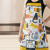 Thuis is waar mijn kat de Monogrammen Naam Kitchen Schort