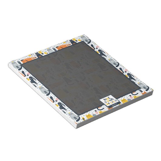 Thuis is waar mijn kat de monogramnaam is notitieblok (Schuin)