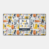 Thuis is waar mijn kat de Monogramnaam Patroon is Bureaumat (Voorkant)