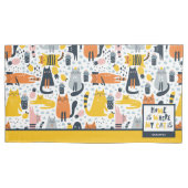 Thuis is waar mijn kat de Monogramnaam Patroon is Kussensloop (Voorkant)