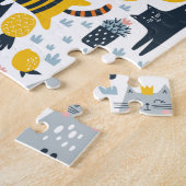 Thuis is waar mijn kat de Monogramnaam Patroon is Legpuzzel (Zijkant)