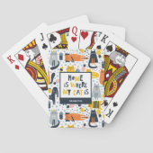 Thuis is waar mijn kat de Monogramnaam Patroon is Pokerkaarten (Achterkant)