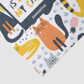 Thuis is waar mijn kat de Monogramnaam Patroon is Tissuepapier (Detail)