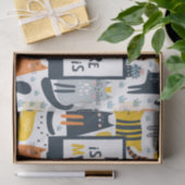 Thuis is waar mijn kat de Monogramnaam Patroon is Tissuepapier (Geschenk)