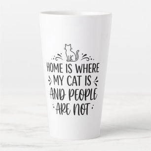Thuis Is Waar Mijn Kat Is En Mensen Zijn Niet Eleg Latte Mok