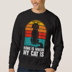 Thuis is waar mijn kat is grappig kerst pyjama trui
