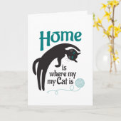 Thuis is waar mijn kat is kaart (Gele Bloem)